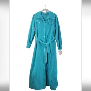 Vassarette Robe Deadstock Vintage Velour Size 12 Peacock Blue
